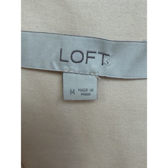 Loft Women’s Blouse Top Tunic M Pale Peach Long Sleeve Crochet Embroidered - Picture 12 of 13